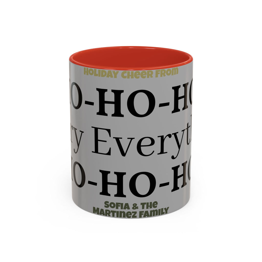 Ho-Ho-Ho Holiday Accent Coffee Mug — Personalized Family Christmas Gift (11/15oz)