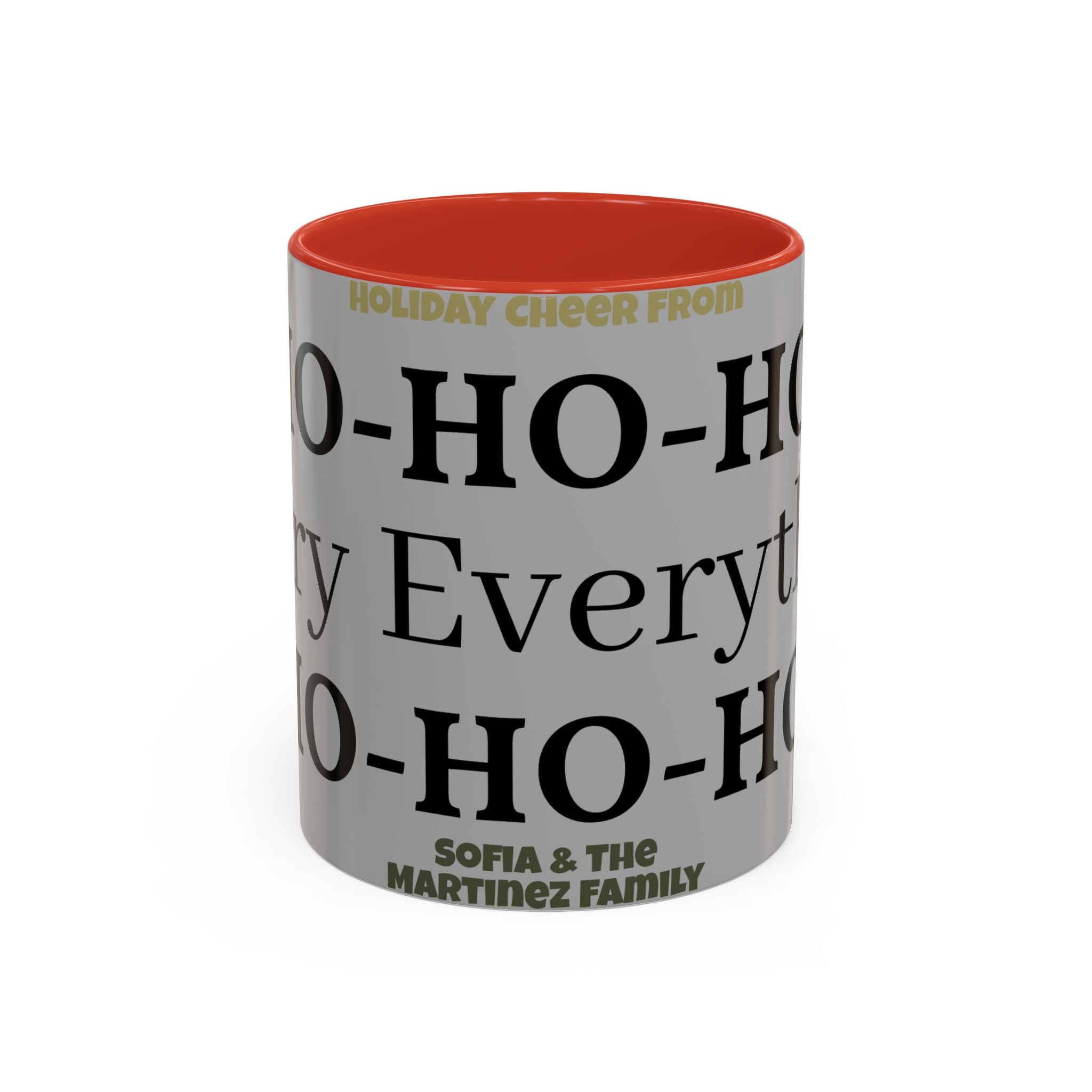 Ho-Ho-Ho Holiday Accent Coffee Mug — Personalized Family Christmas Gift (11/15oz)