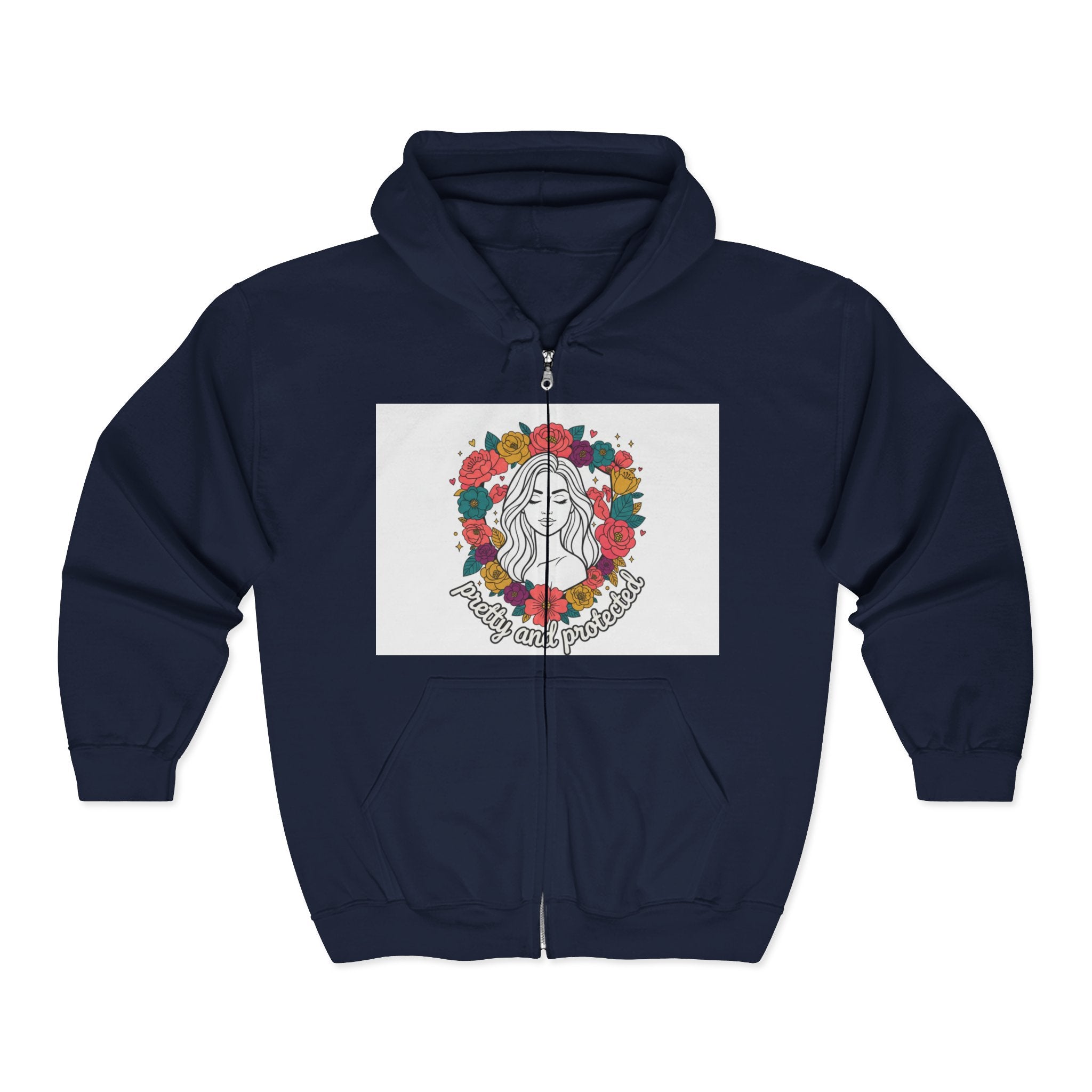 Zip Hoodie — 'Mama's Lil Sunshine' Floral Motherhood Zip-Up