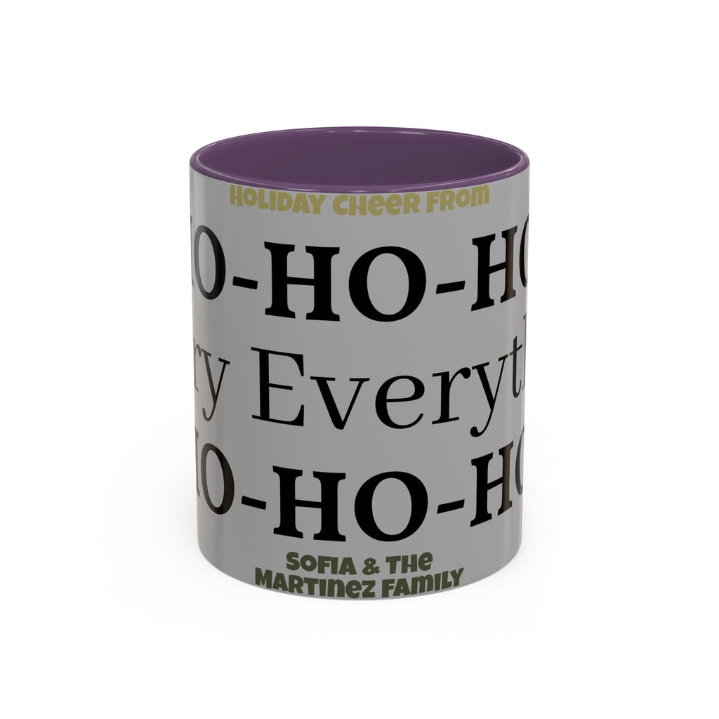 Ho-Ho-Ho Holiday Accent Coffee Mug — Personalized Family Christmas Gift (11/15oz)