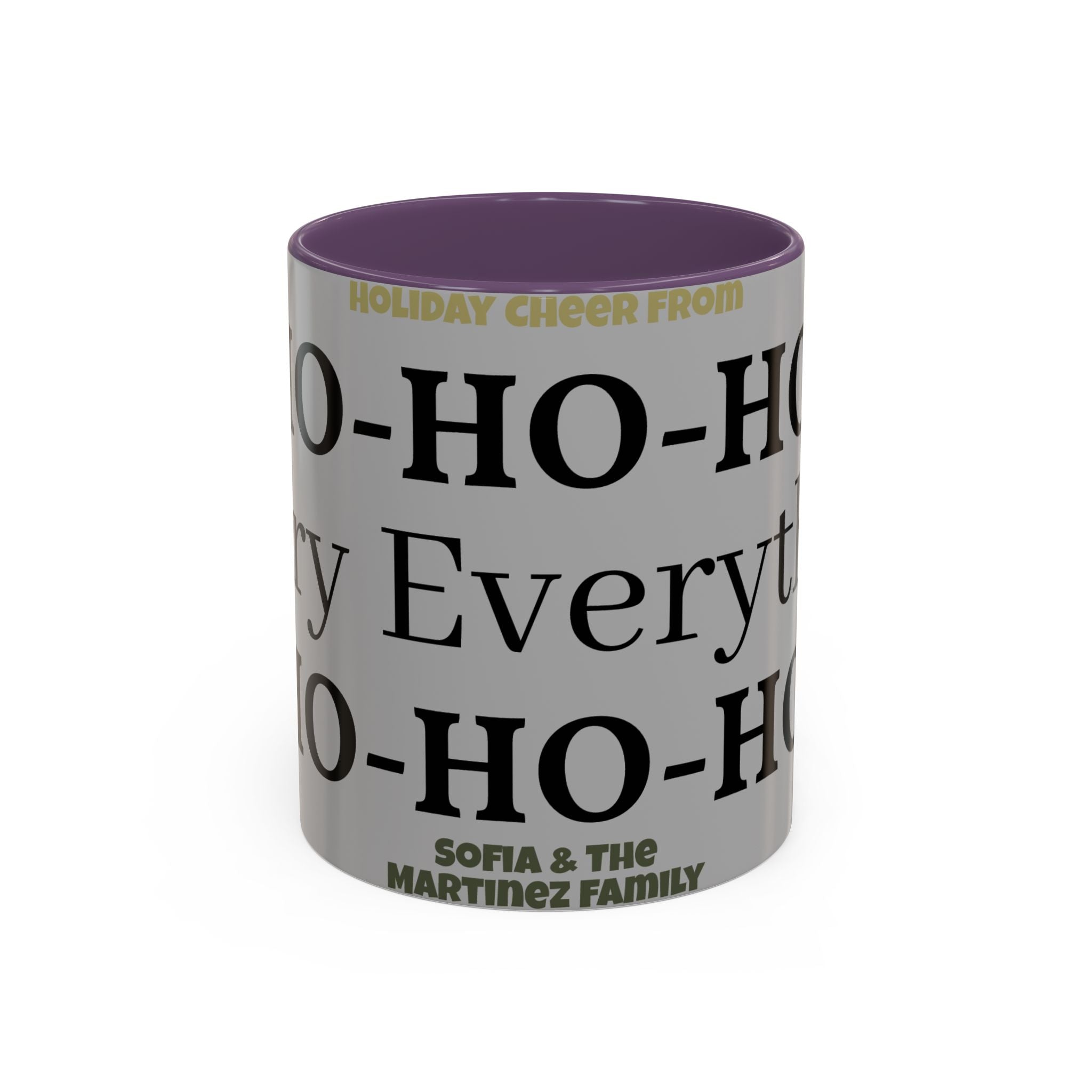 Ho-Ho-Ho Holiday Accent Coffee Mug — Personalized Family Christmas Gift (11/15oz)