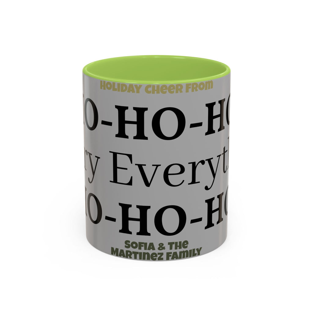 Ho-Ho-Ho Holiday Accent Coffee Mug — Personalized Family Christmas Gift (11/15oz)