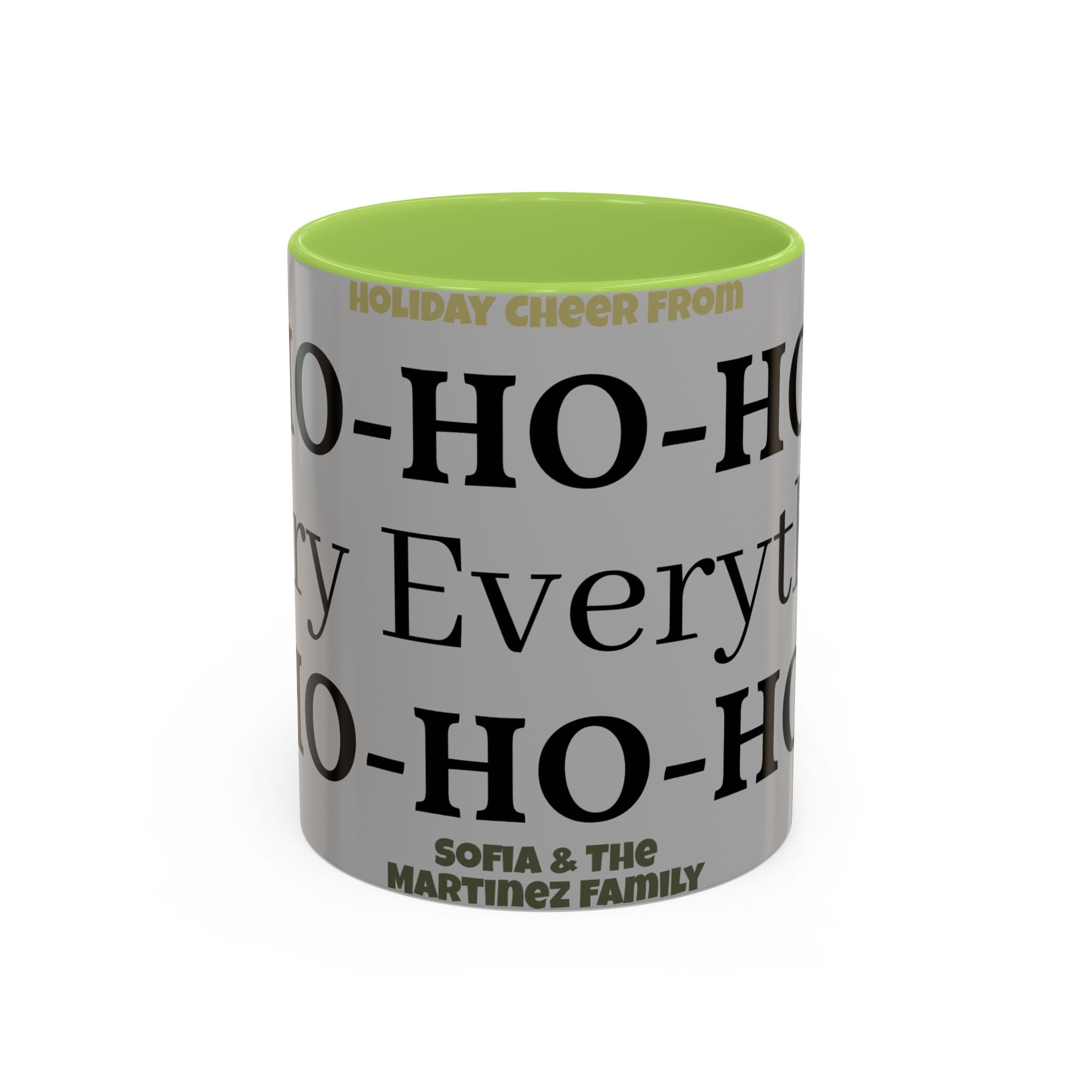 Ho-Ho-Ho Holiday Accent Coffee Mug — Personalized Family Christmas Gift (11/15oz)