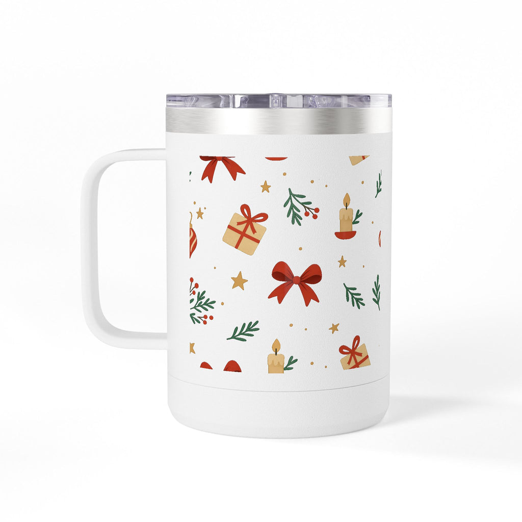 Tumbler — Holiday Gift & Candle Pattern 15oz Travel Mug