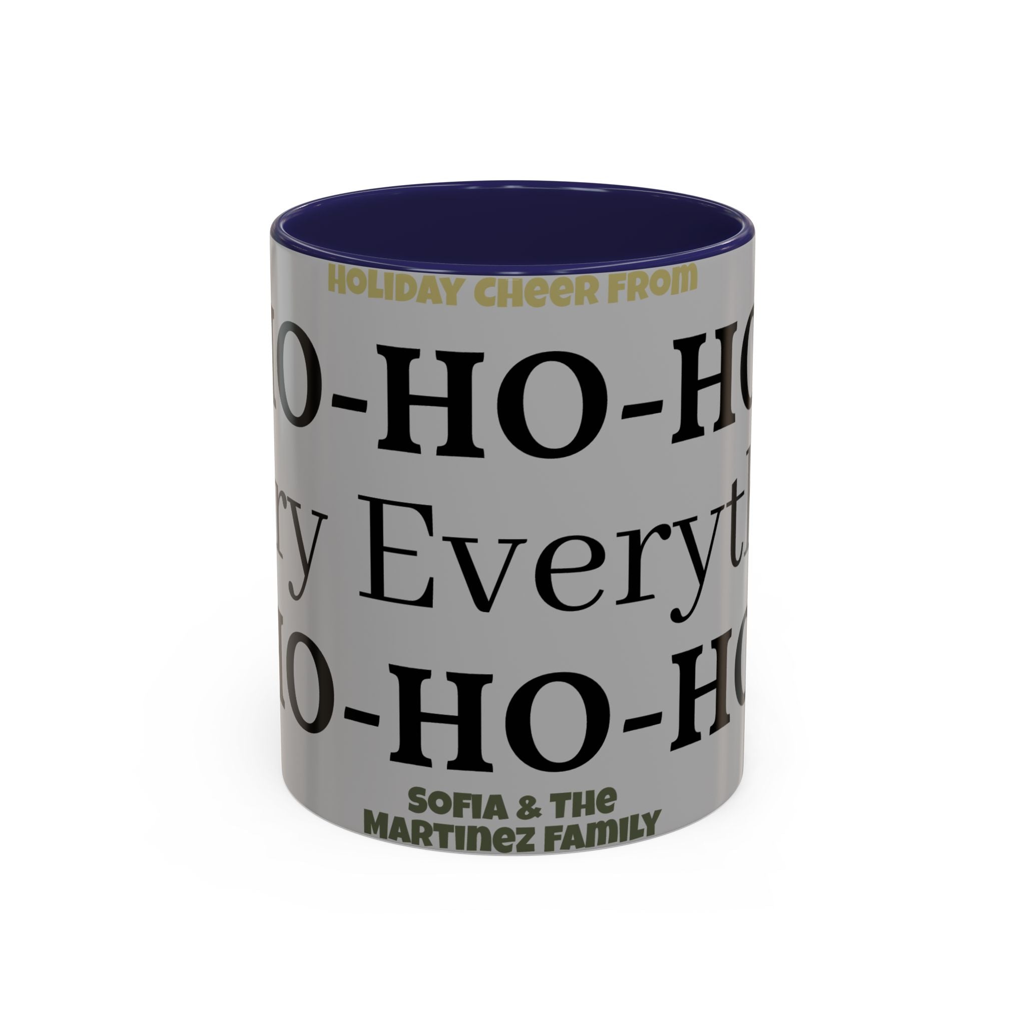 Ho-Ho-Ho Holiday Accent Coffee Mug — Personalized Family Christmas Gift (11/15oz)