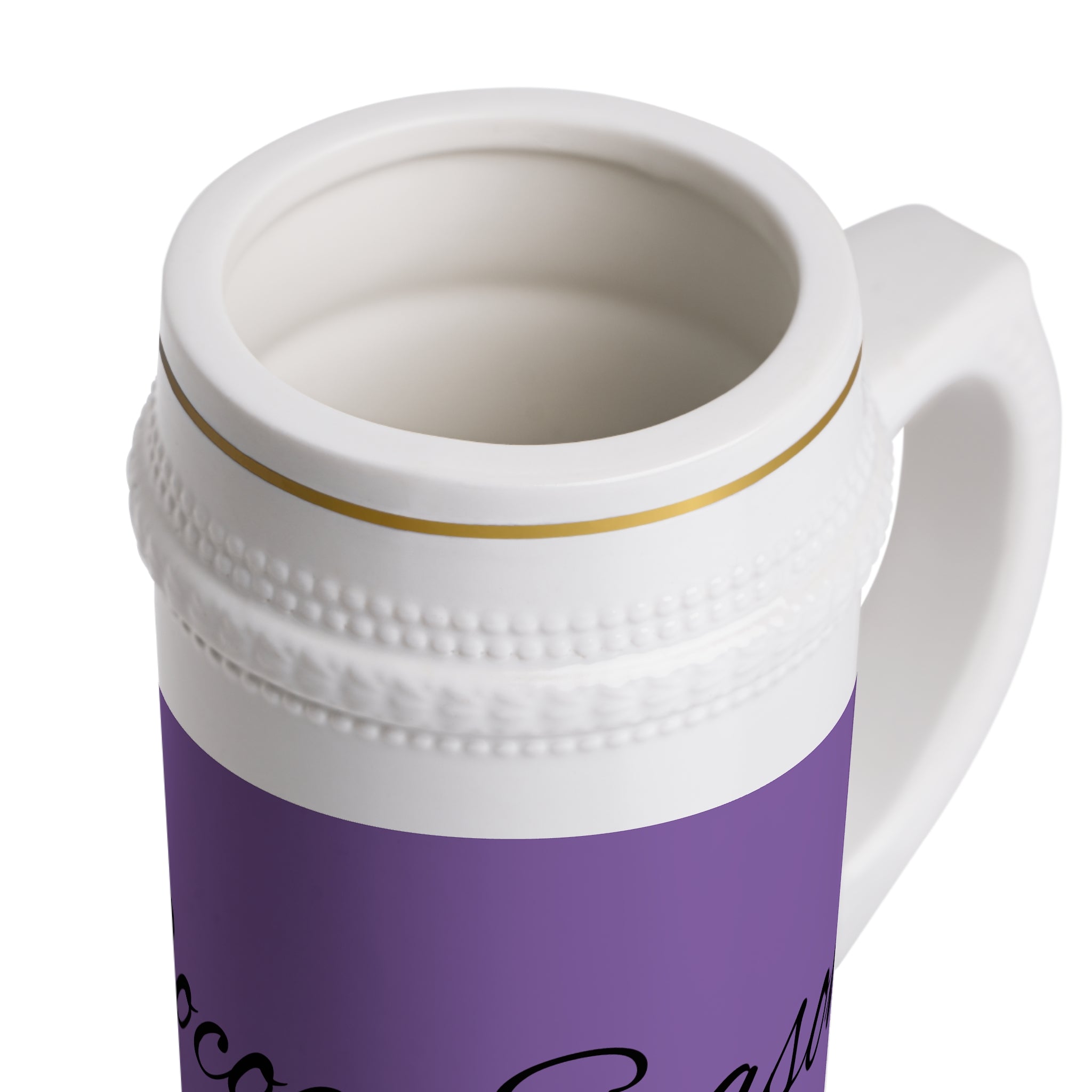 Hot Cocoa Stein Mug — Ceramic Beer Stein with 'Hot Cocoa' Script Design