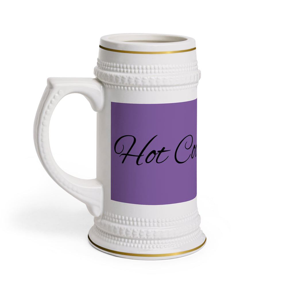 Hot Cocoa Stein Mug — Ceramic Beer Stein with 'Hot Cocoa' Script Design
