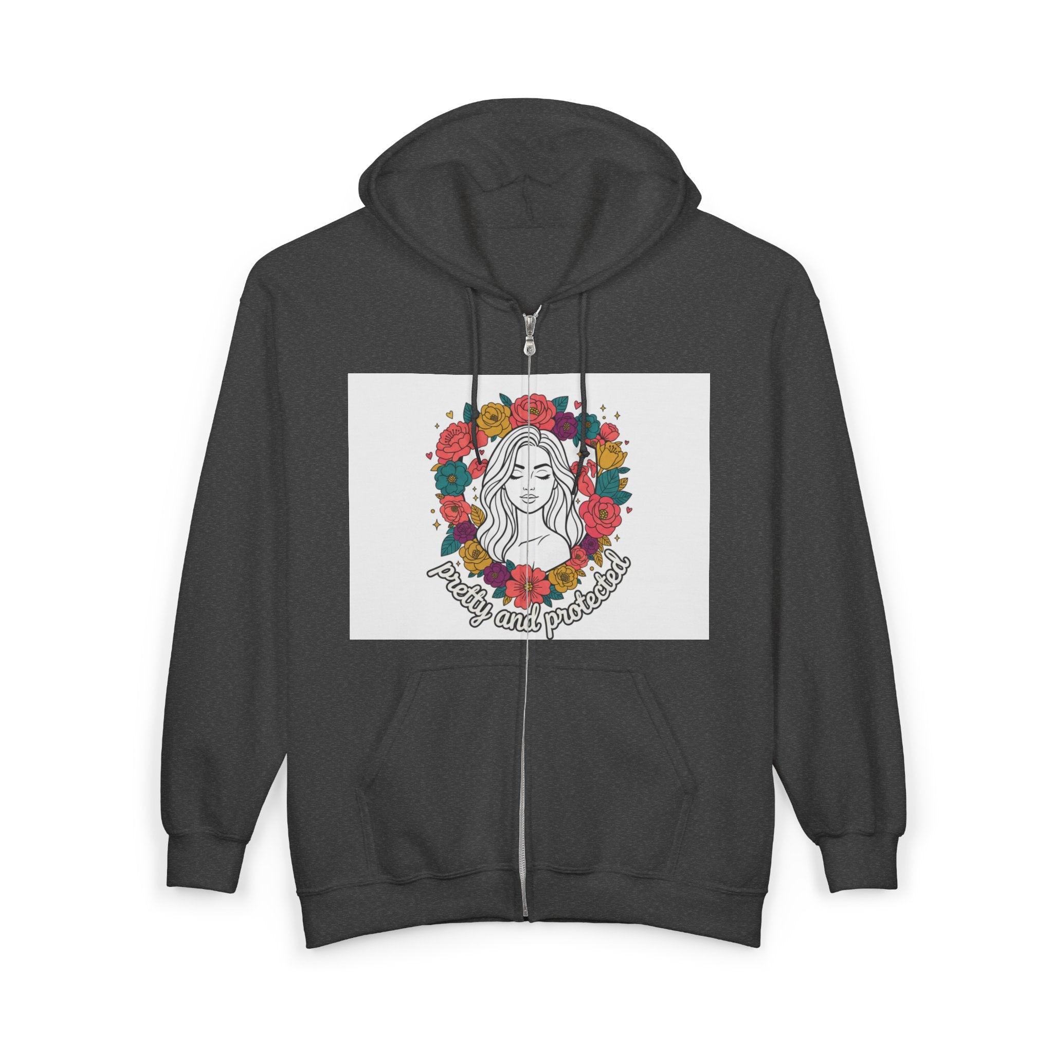 Zip Hoodie — 'Mama's Lil Sunshine' Floral Motherhood Zip-Up