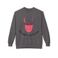 Cat in Wine Glass Crewneck Sweatshirt — "Discipline = Motivation" Cozy Graphic Pullover
