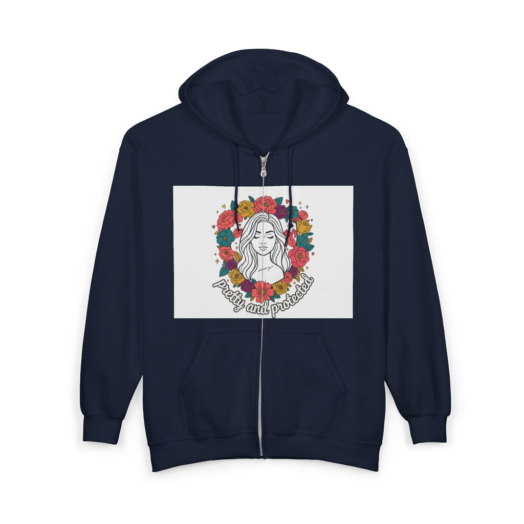 Zip Hoodie — 'Mama's Lil Sunshine' Floral Motherhood Zip-Up