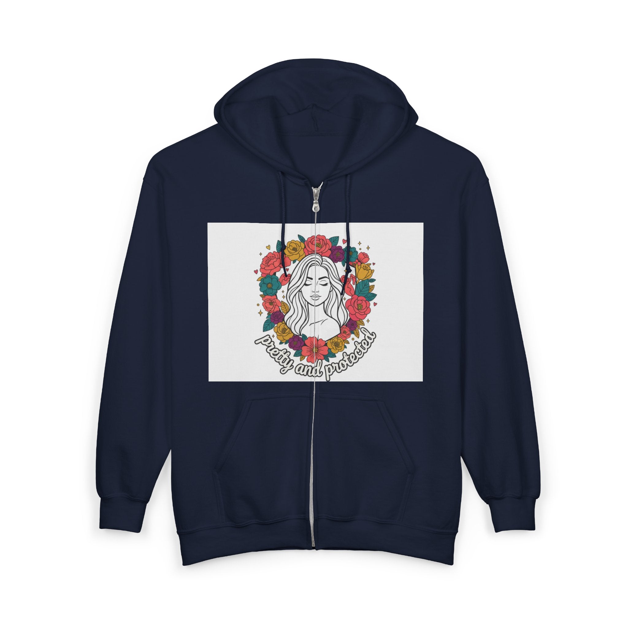 Zip Hoodie — 'Mama's Lil Sunshine' Floral Motherhood Zip-Up
