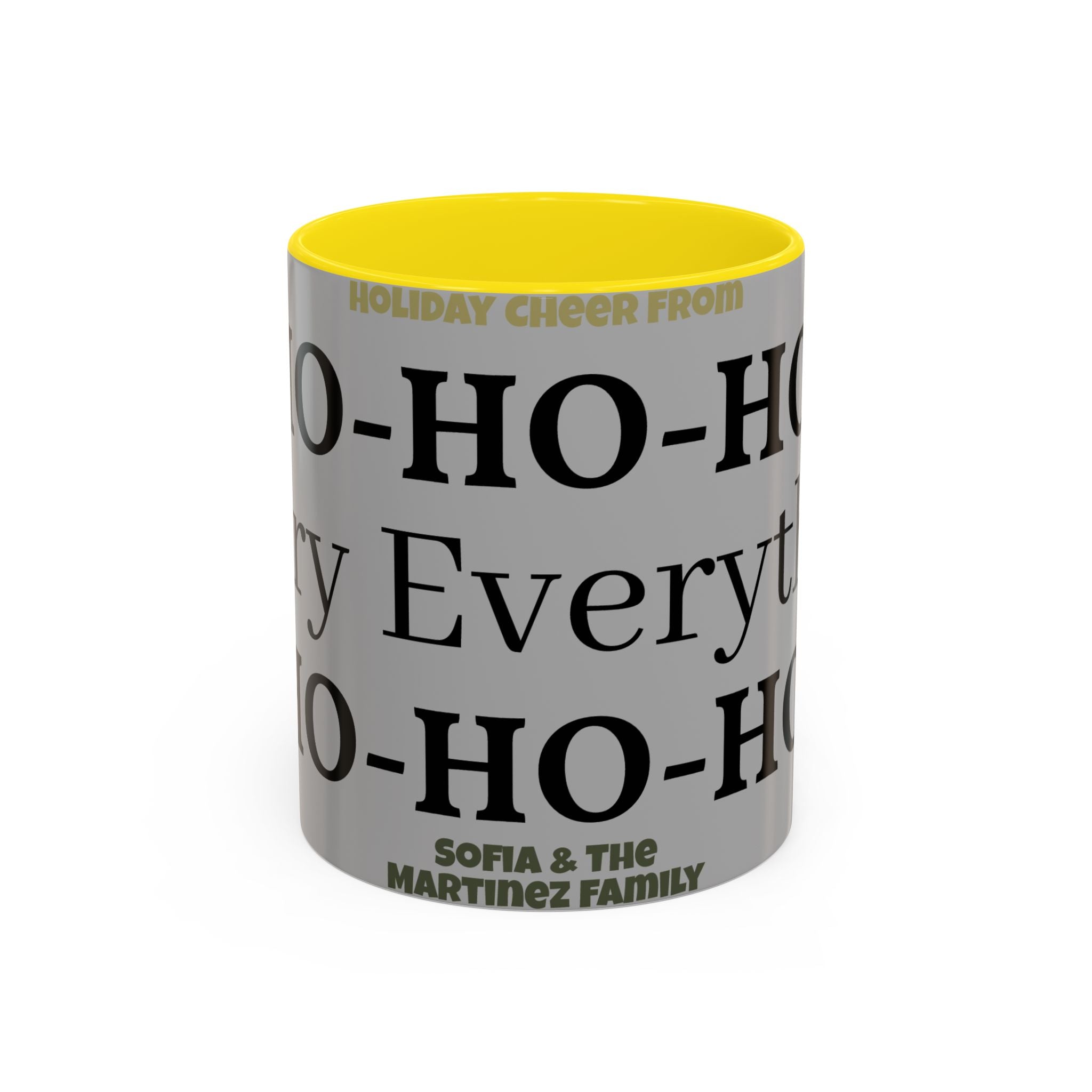 Ho-Ho-Ho Holiday Accent Coffee Mug — Personalized Family Christmas Gift (11/15oz)