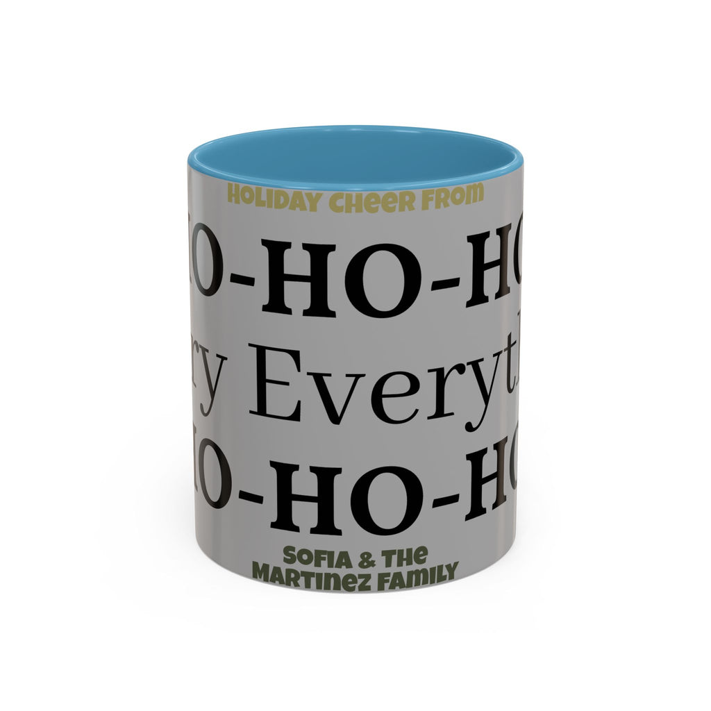 Ho-Ho-Ho Holiday Accent Coffee Mug — Personalized Family Christmas Gift (11/15oz)