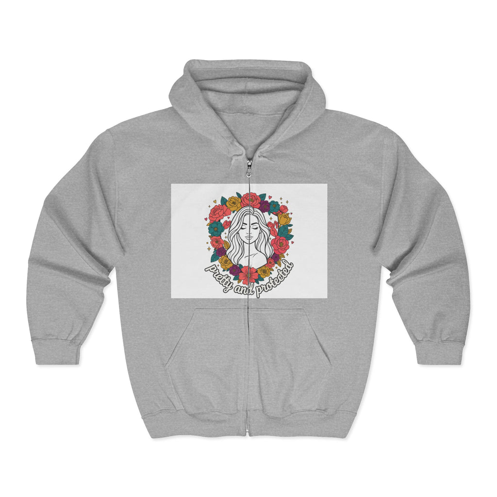 Zip Hoodie — 'Mama's Lil Sunshine' Floral Motherhood Zip-Up