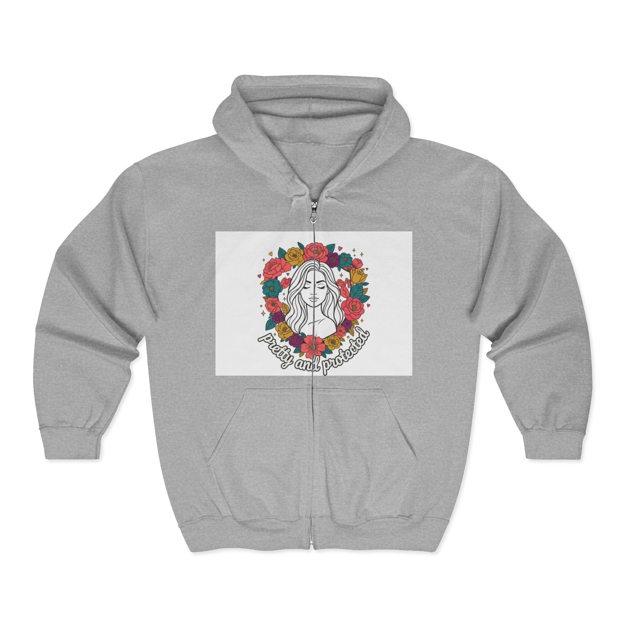 Zip Hoodie — 'Mama's Lil Sunshine' Floral Motherhood Zip-Up