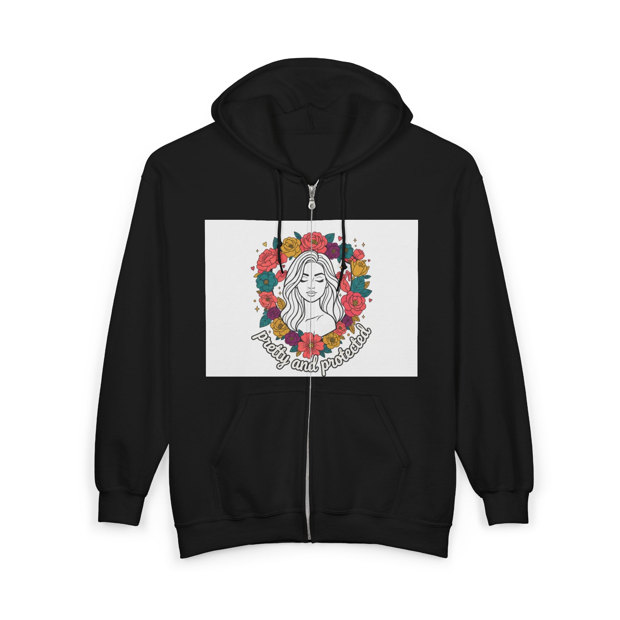 Zip Hoodie — 'Mama's Lil Sunshine' Floral Motherhood Zip-Up